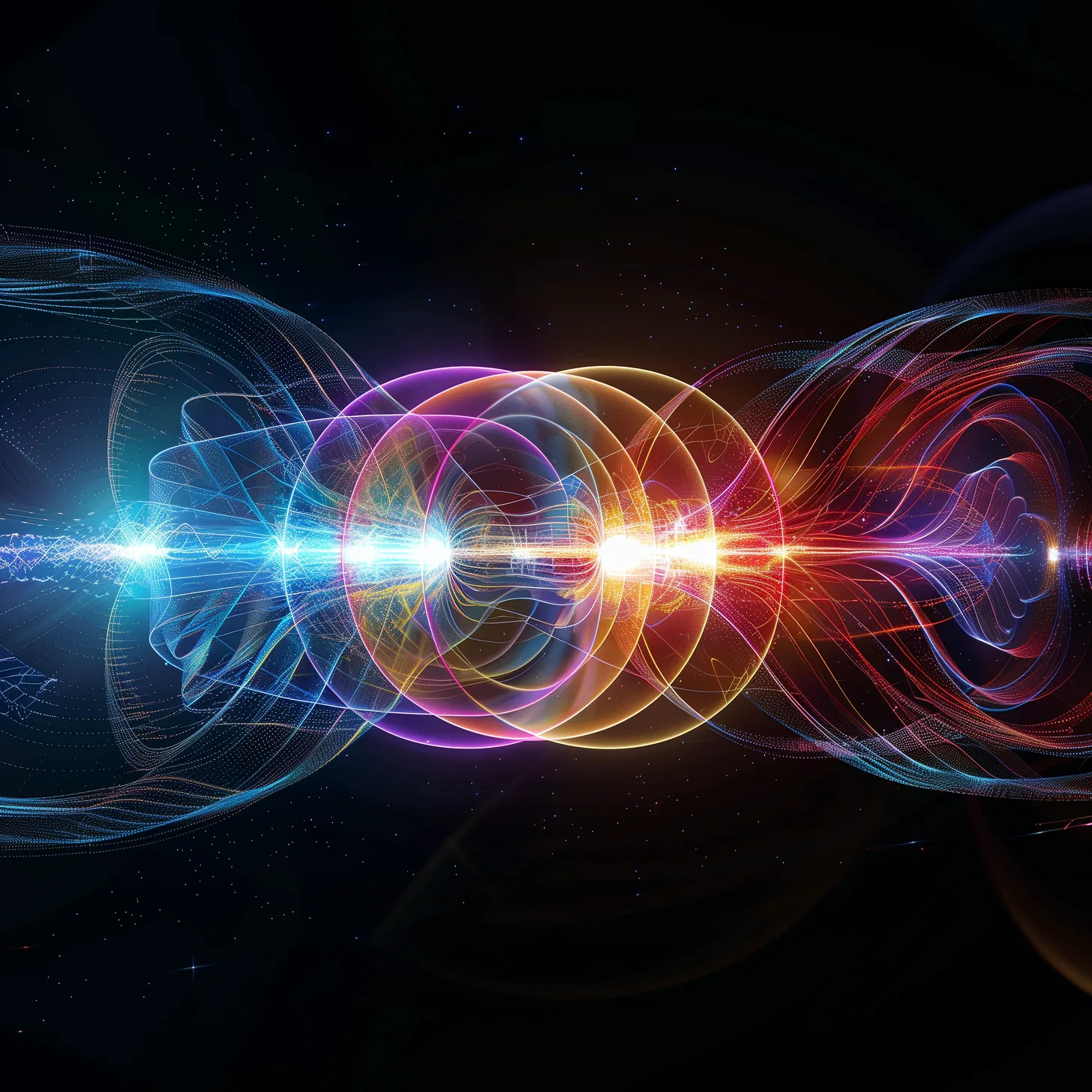 An abstract representation of holons: sovereign, interconnected individuals forming a grander symphony.