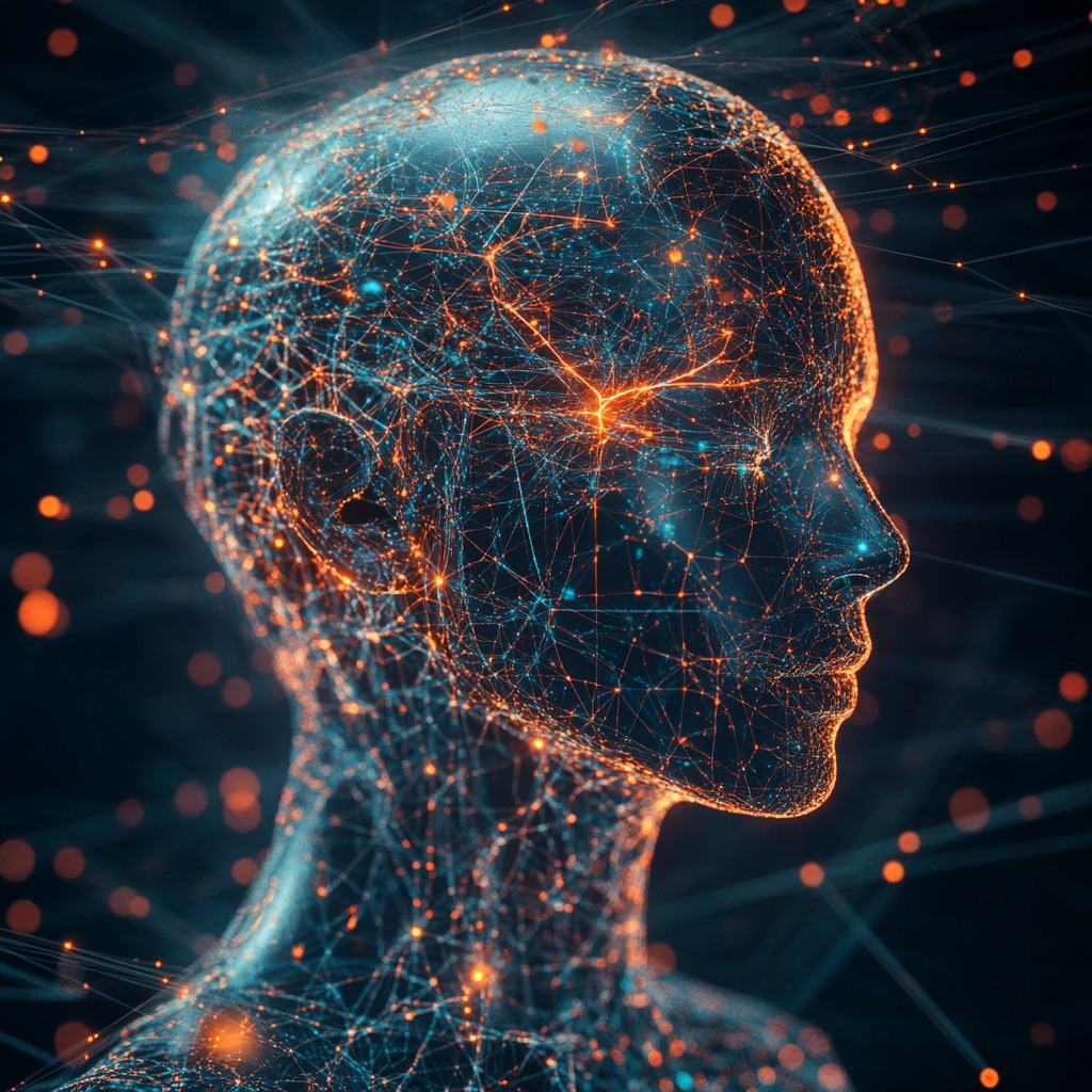 A 4K image of a neural engine communication protocol weaving a complex network, symbolizing AI's potential in emergency medical services.
