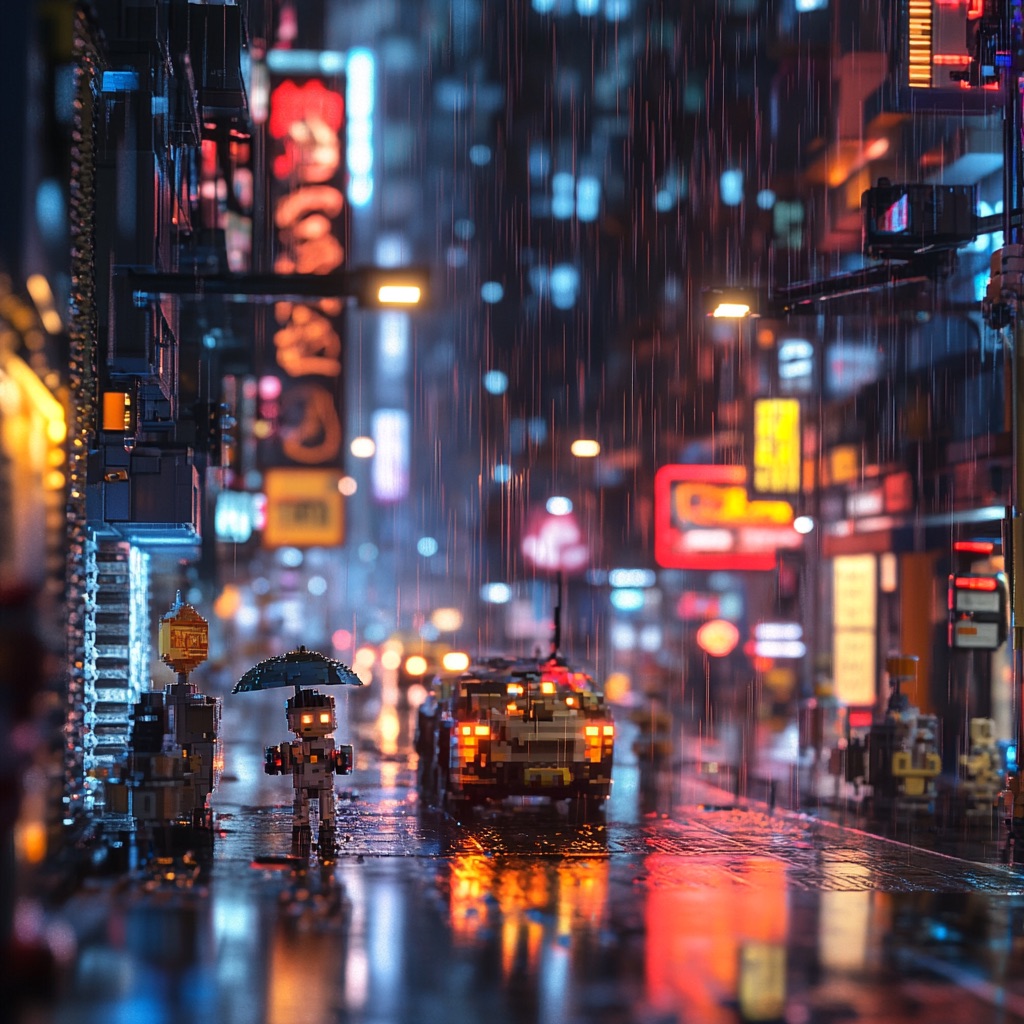 An artistic image of 4k tiny robots that look like raindrops, illustrating the concept of swarm intelligence in nature and human systems.