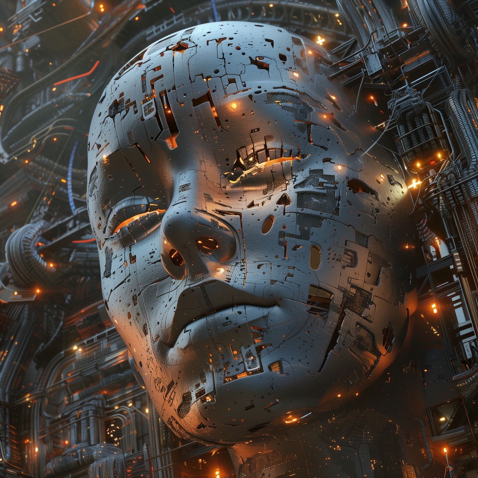 An artistic representation of a complete ontology of all AI languages, visualizing the concept of a universal language for AI.